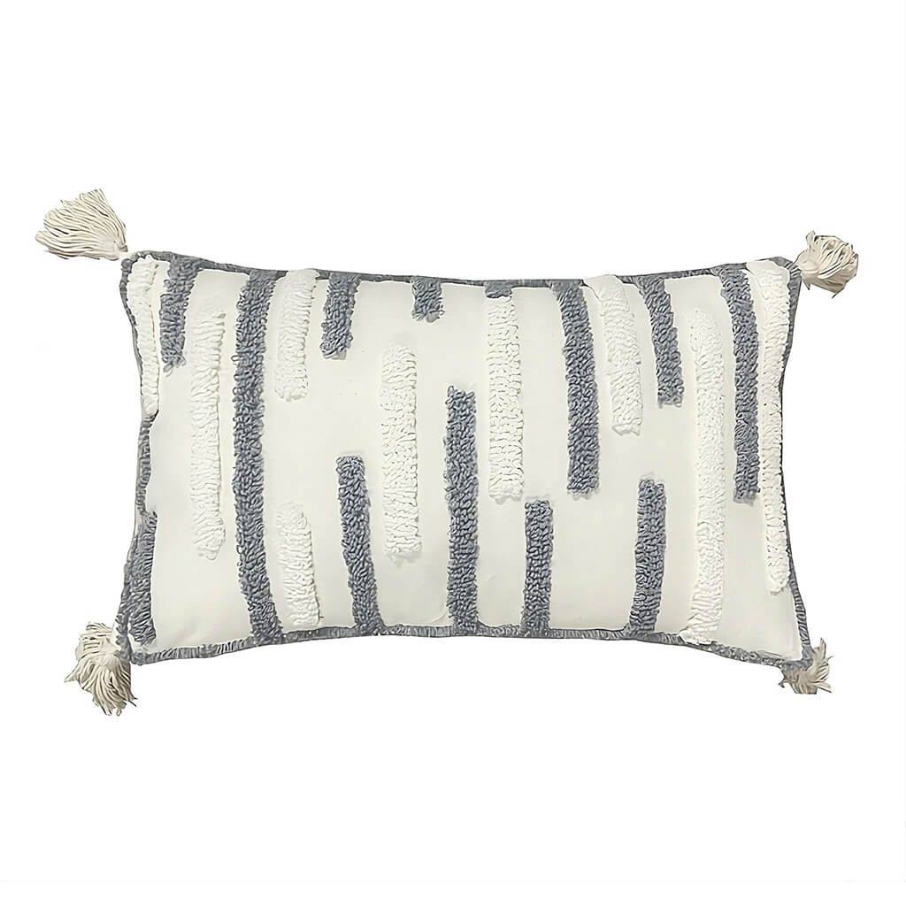 Textured Tufted Stripe Throw Pillow Cover