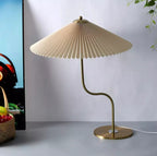 Pleated Brass Table Lamp