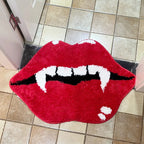 Red Vampire Lips Tufted Accent Rug