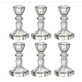 Vintage Crystal Glass Candle Holders Set of 6