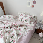 Vintage Pale Roses Summer Comforter Set