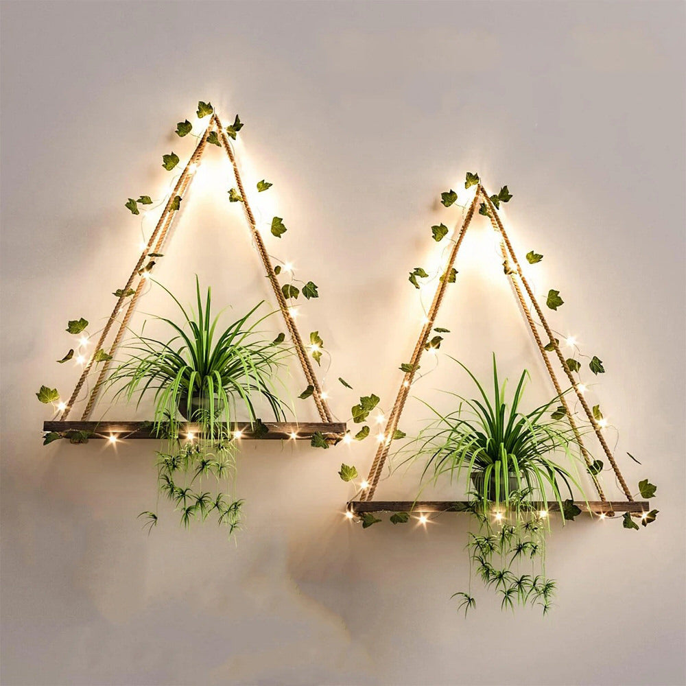 Hanging Shelf with Artificial Ivy LED-Strip Light