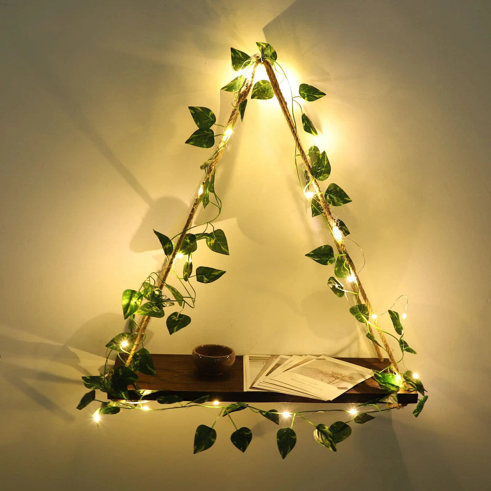 Hanging Shelf with Artificial Ivy LED-Strip Light