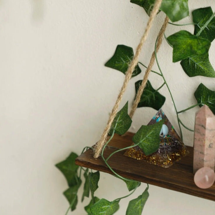 Hanging Shelf with Artificial Ivy LED-Strip Light