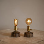 Industrial Cordless Walnut Wood Edison Table Lamp for Bar & Bistro