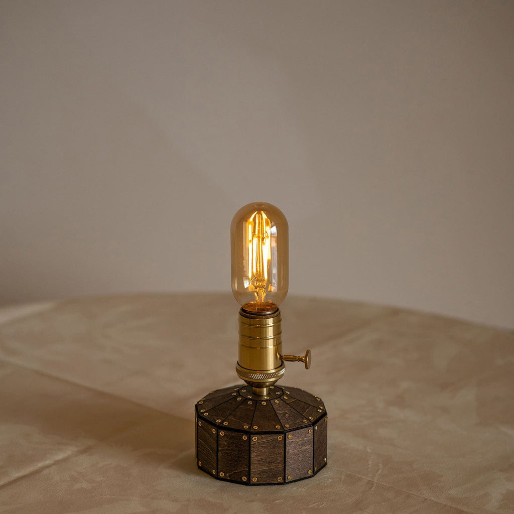 Industrial Cordless Walnut Wood Edison Table