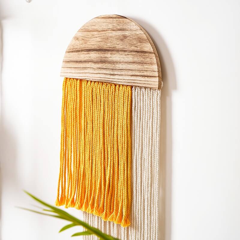 Wooden Semicircle Macrame Wall Decor