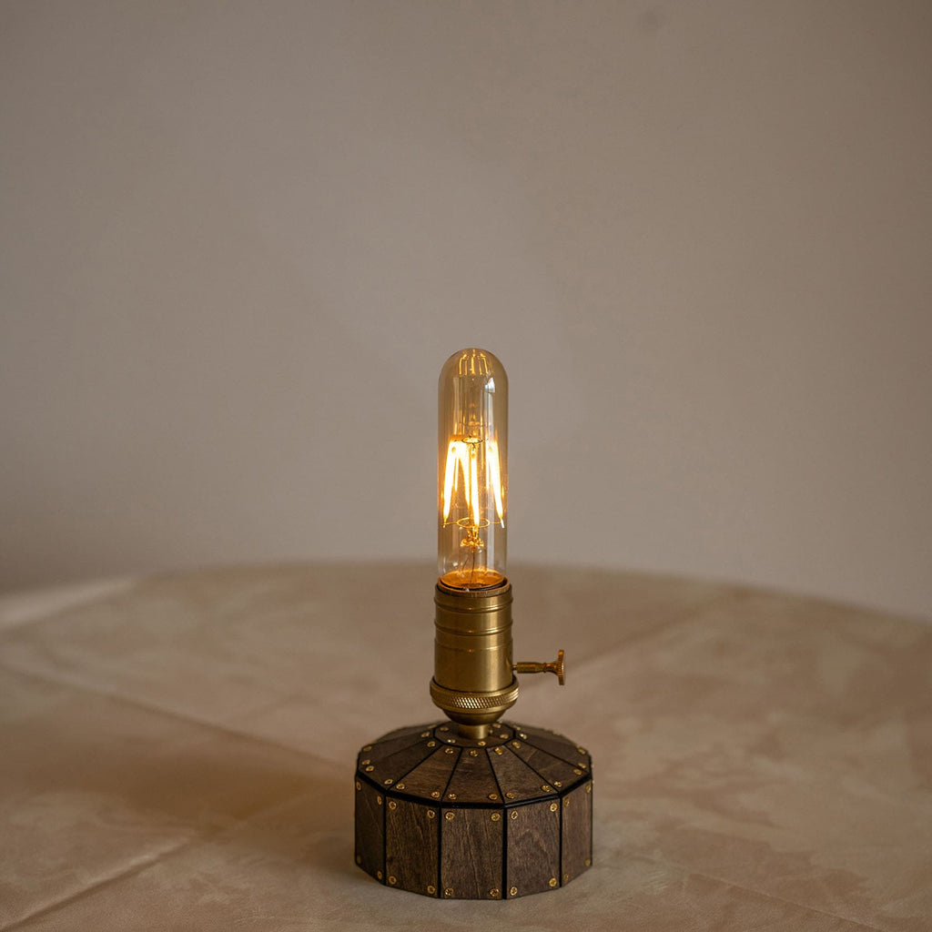 Industrial Cordless Walnut Wood Edison Table