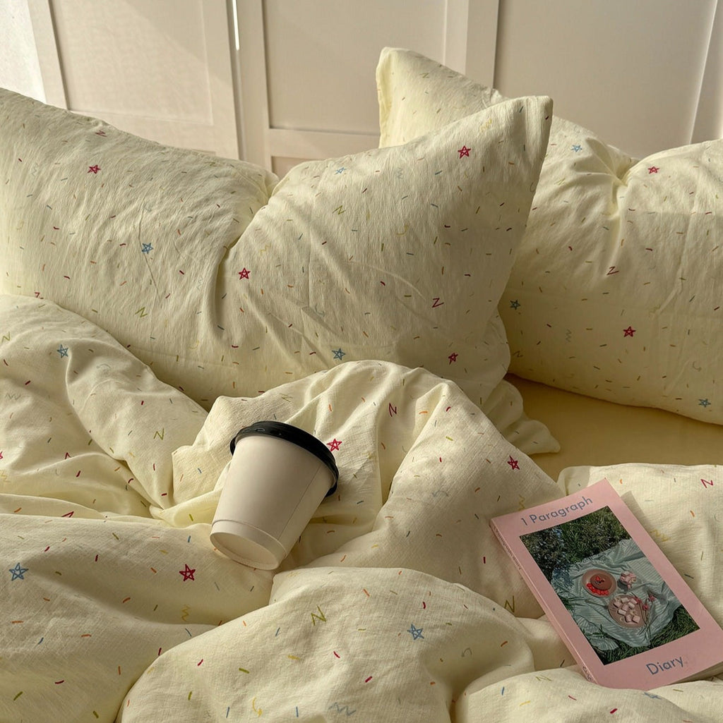 Colorful Sprinkles Creamy Pastel Bedding Set